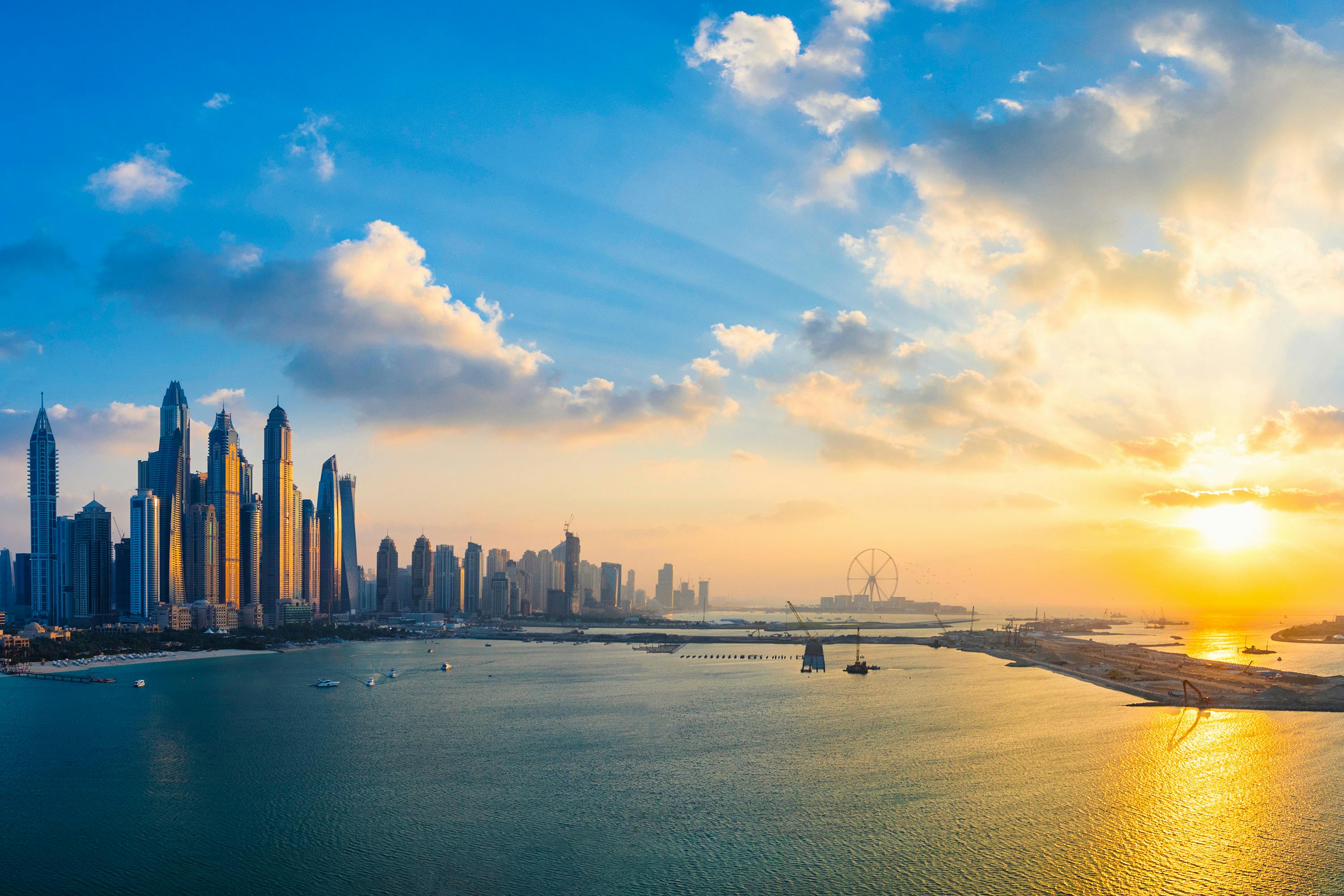 Dubai luxury lifestyle - waterfront and skyline